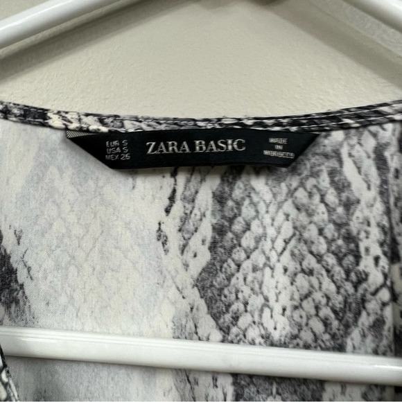 ZARA Basic long sleeve button down snake python print dress Sz S - Picture 5 of 7